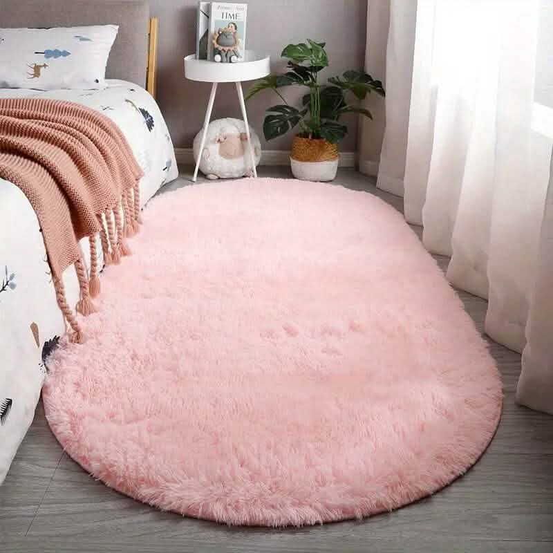 Luxurious Soft Faux Fur Oval Area Rug DailySale