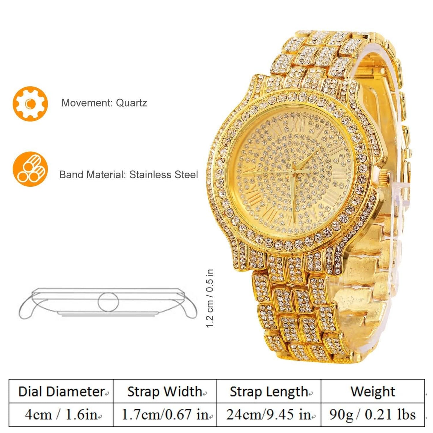 Luxury Crystal Rhinestone Quartz Watch DailySale