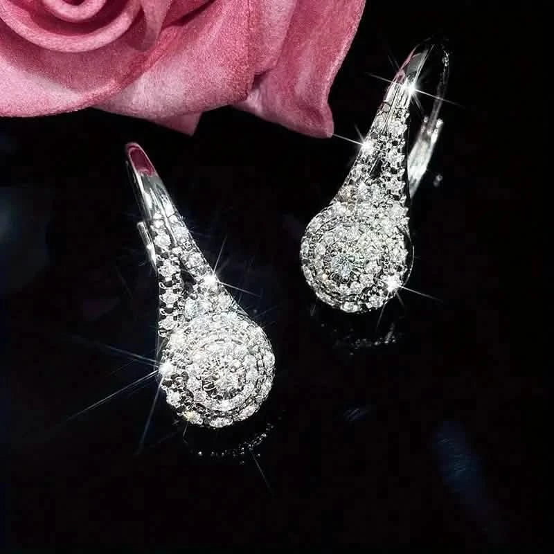 Luxury Eight Heart Earrings with Cubic Zirconia DailySale