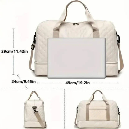 Luxury Large Capacity Duffel Bag – Versatile Shoulder & Crossbody Tote With Dual Side Pockets DailySale