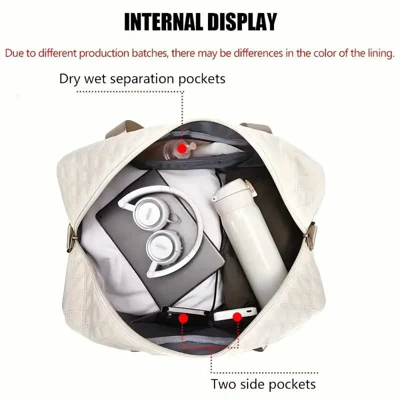 Luxury Large Capacity Duffel Bag – Versatile Shoulder & Crossbody Tote With Dual Side Pockets DailySale