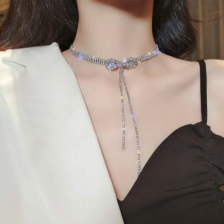 Luxury Trendy Crystal Choker Necklace Clavicle Chain Necklace For Women Wedding Fashion Jewelry Collar DailySale