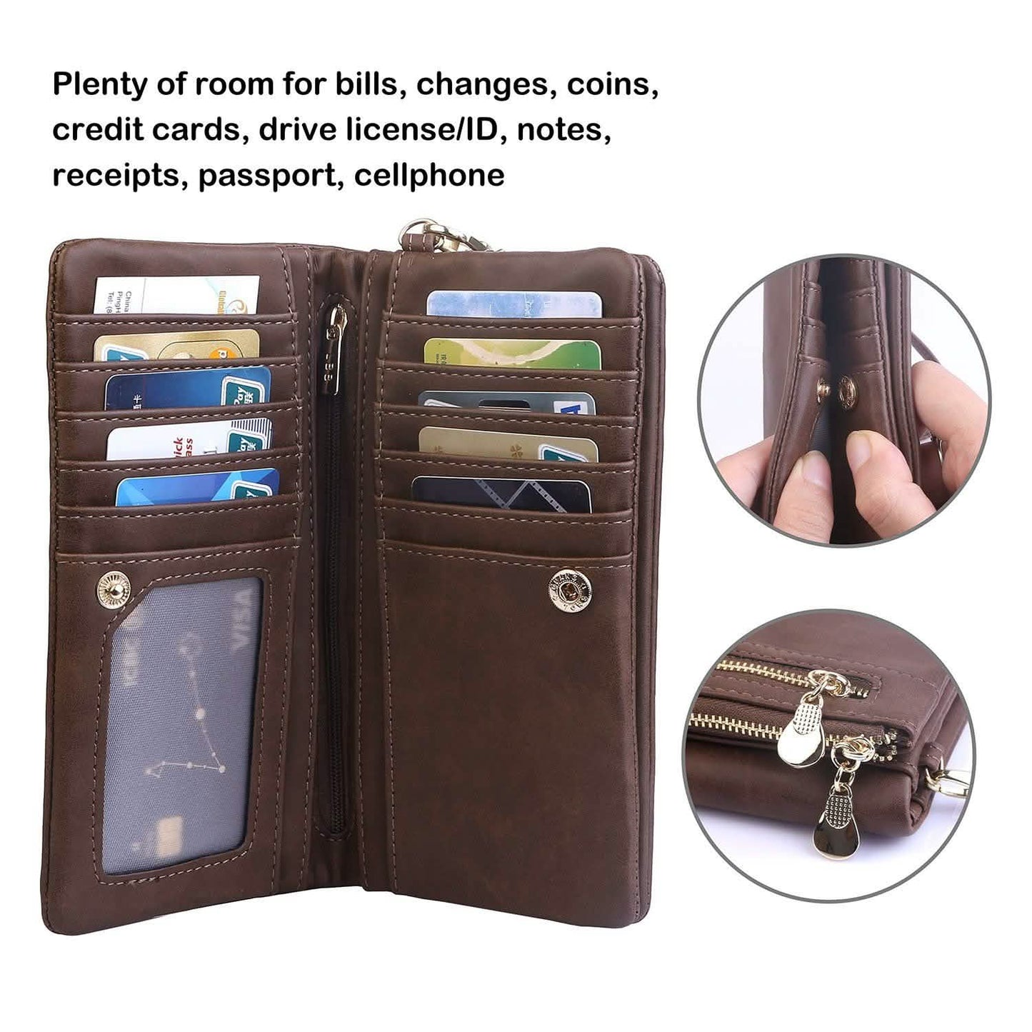 Luxury Women's Leather Clutch Wallet DailySale
