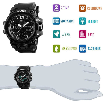 LYMFHCH Large Dual Dial Time Outdoor Army Wrist Watch Tactical DailySale