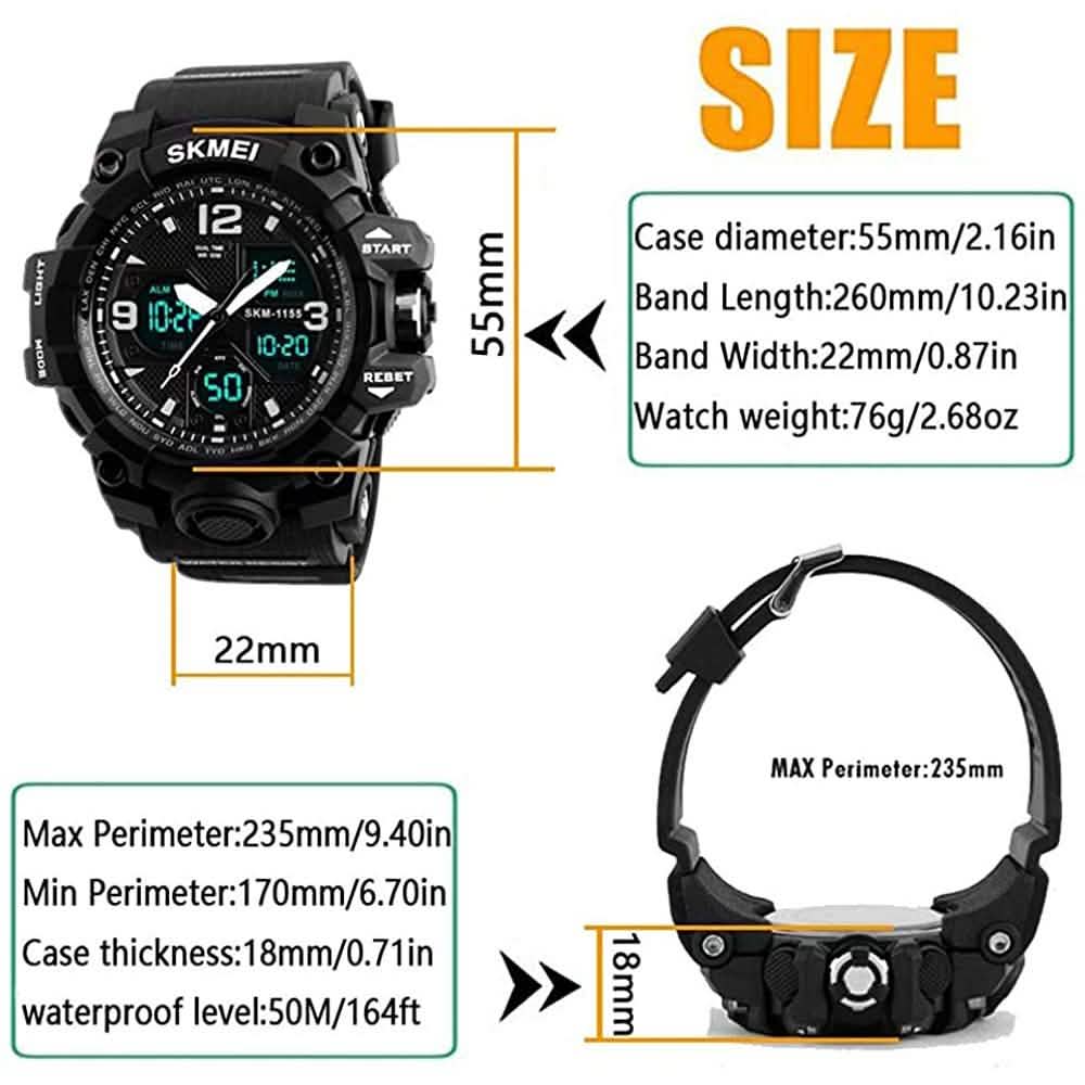 LYMFHCH Large Dual Dial Time Outdoor Army Wrist Watch Tactical DailySale