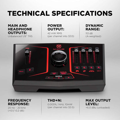 M-Game Solo USB Audio Interface Mixer for Streaming and Gaming  (Refurbished) DailySale