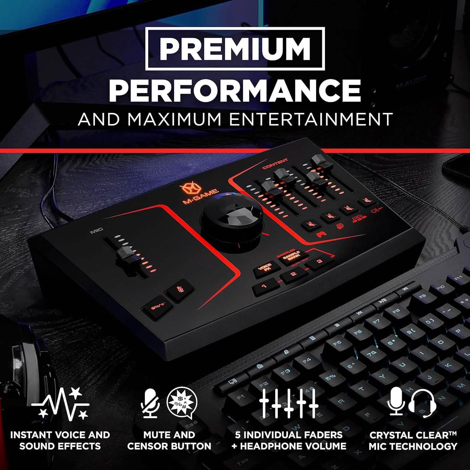 M-Game Solo USB Audio Interface Mixer for Streaming and Gaming  (Refurbished) DailySale