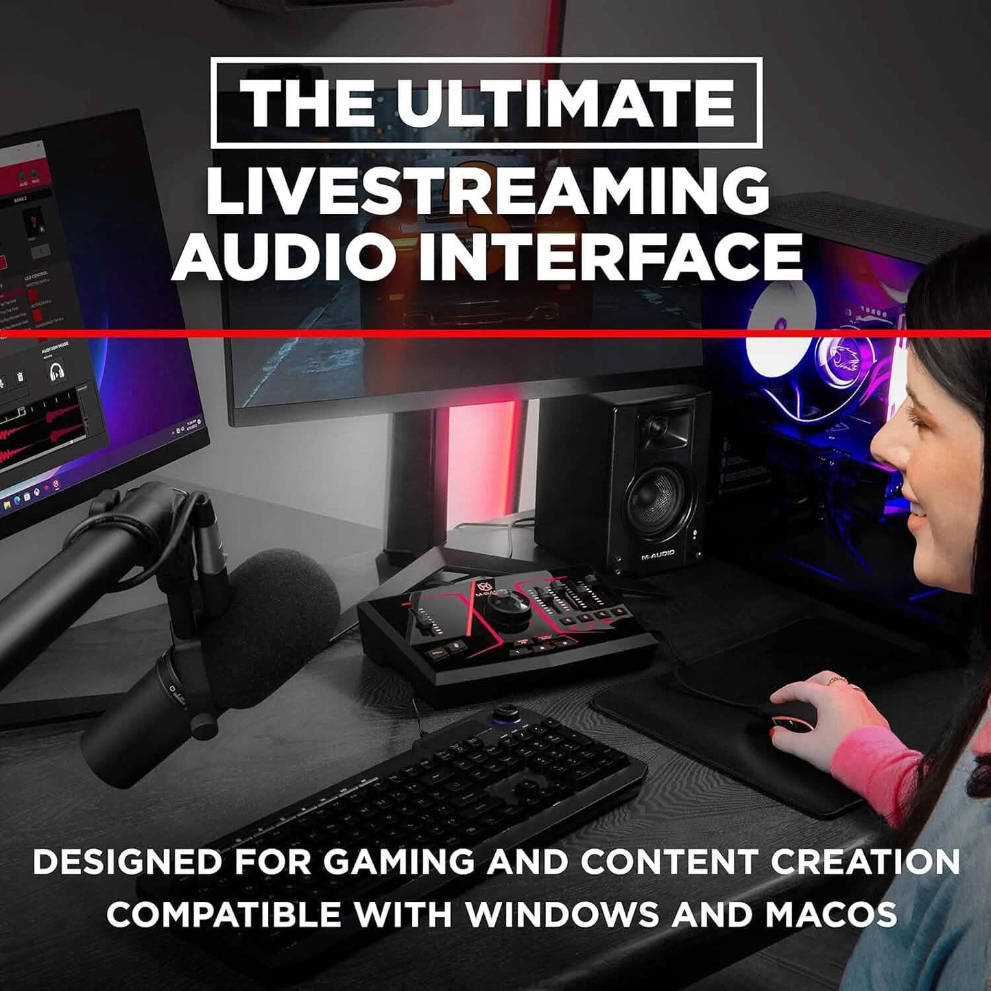 M-Game Solo USB Audio Interface Mixer for Streaming and Gaming  (Refurbished) DailySale
