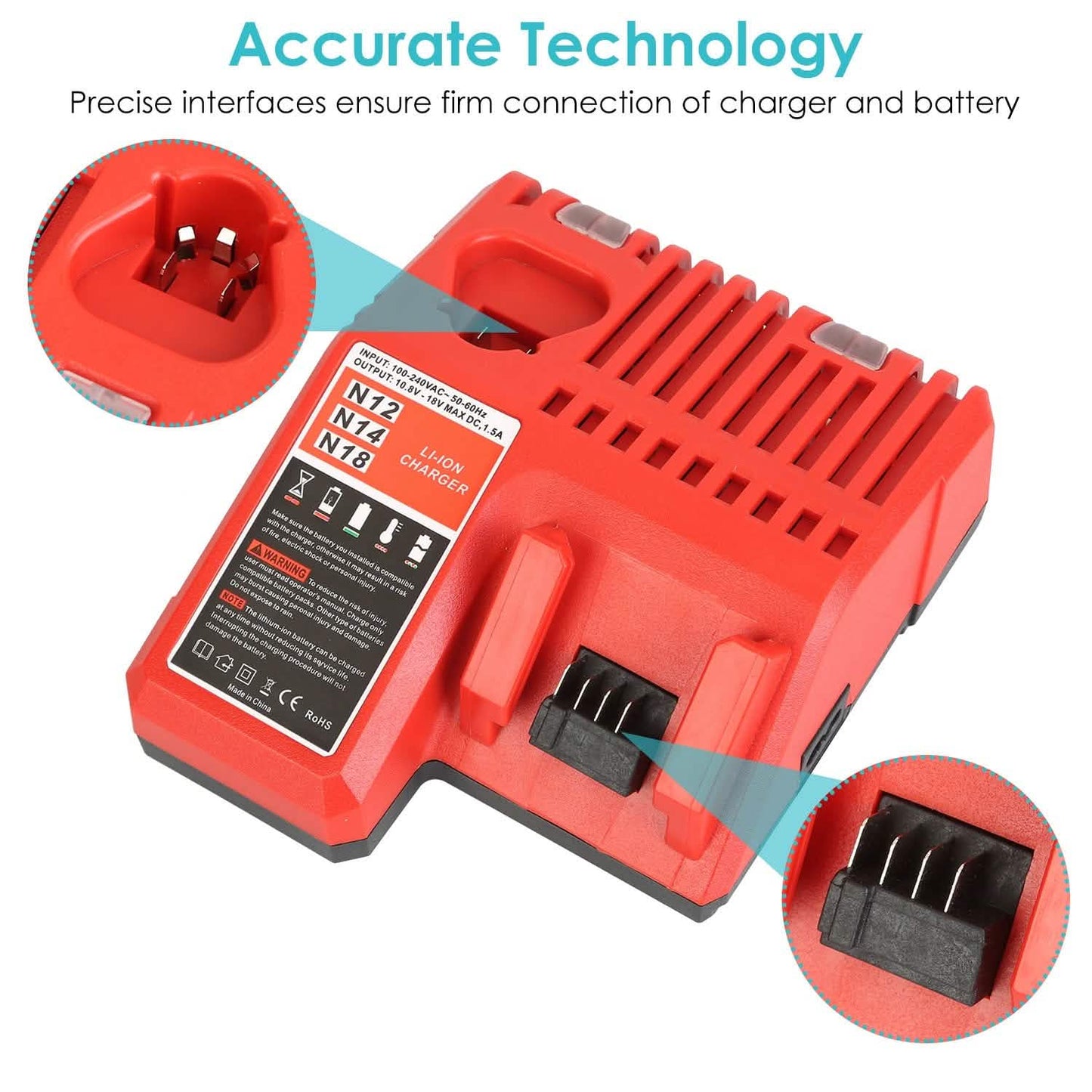M12 M18 Rapid Fast Charger Fit for Milwaukee Battery DailySale