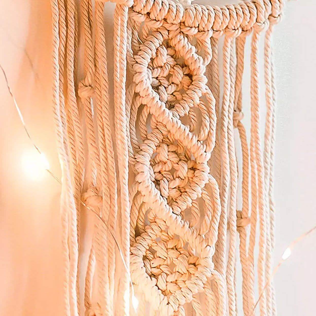 Macrame Woven Wall Hanging Boho Tapestry Moon Star Dreamcatcher Home Decor DailySale