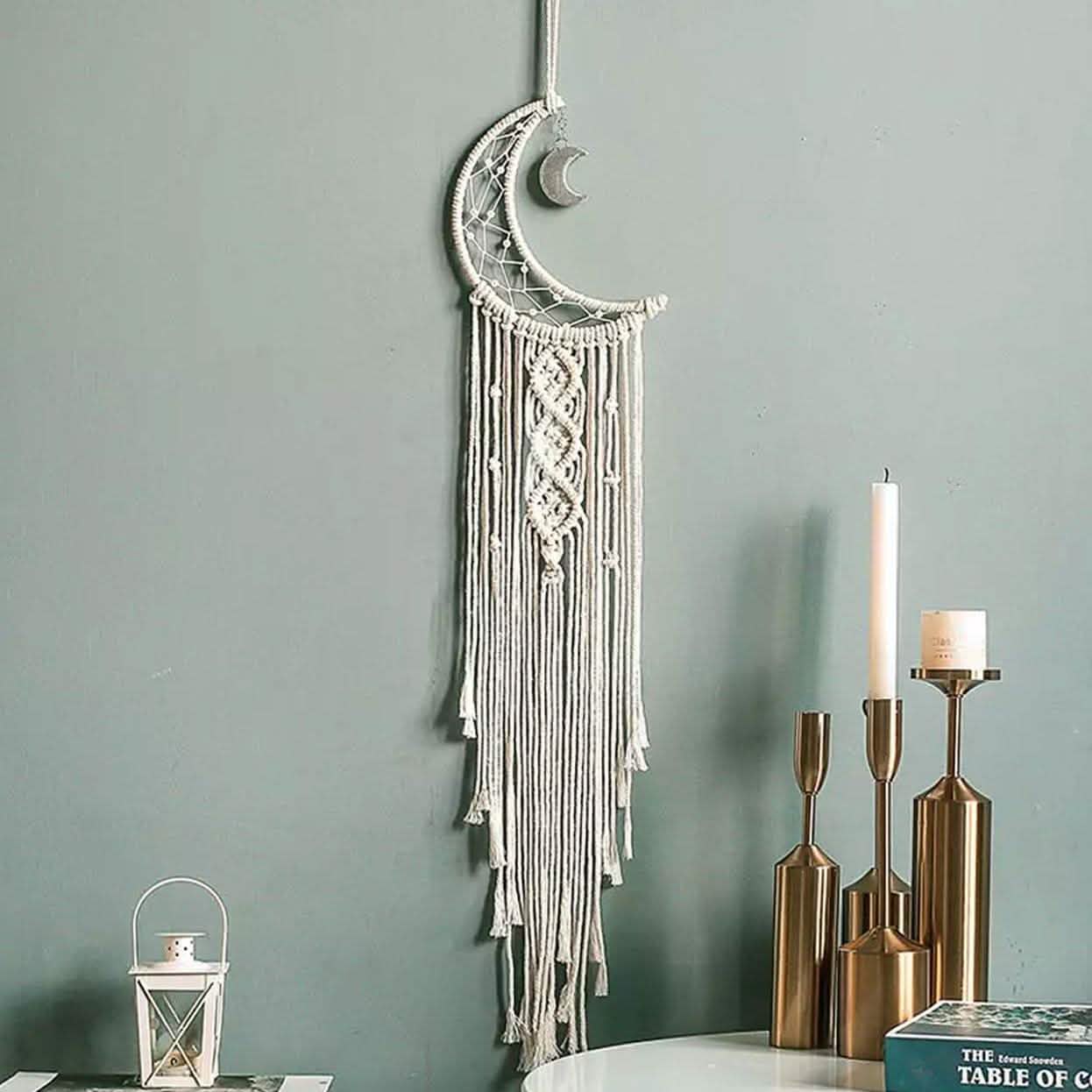 Macrame Woven Wall Hanging Boho Tapestry Moon Star Dreamcatcher Home Decor DailySale