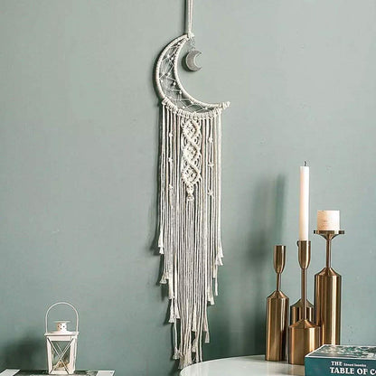 Macrame Woven Wall Hanging Boho Tapestry Moon Star Dreamcatcher Home Decor DailySale