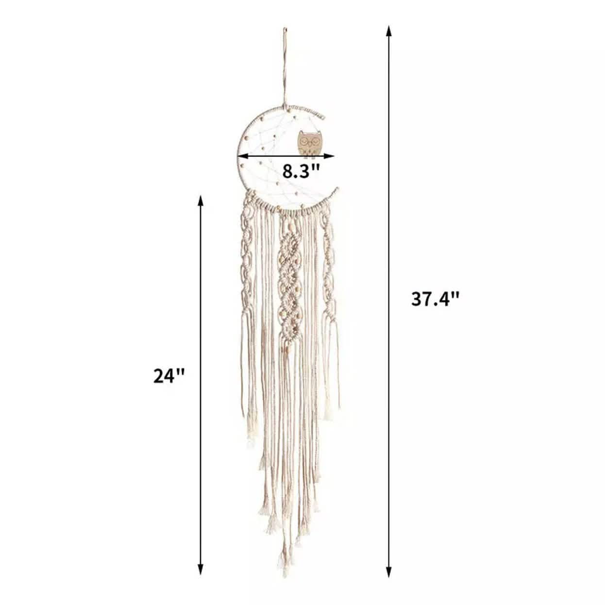 Macrame Woven Wall Hanging Boho Tapestry Moon Star Dreamcatcher Home Decor DailySale