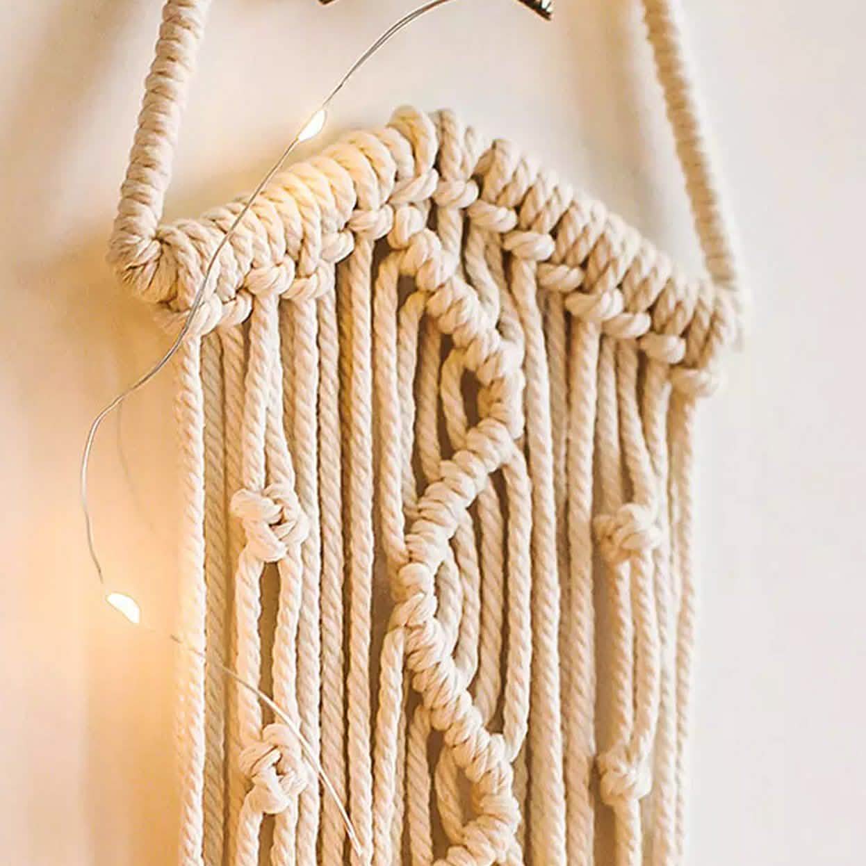 Macrame Woven Wall Hanging Boho Tapestry Moon Star Dreamcatcher Home Decor DailySale
