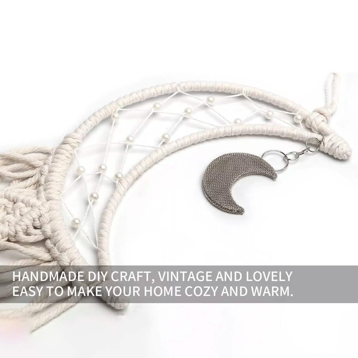 Macrame Woven Wall Hanging Boho Tapestry Moon Star Dreamcatcher Home Decor DailySale