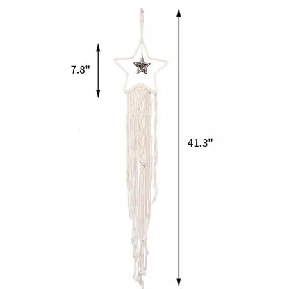 Macrame Woven Wall Hanging Boho Tapestry Moon Star Dreamcatcher Home Decor DailySale