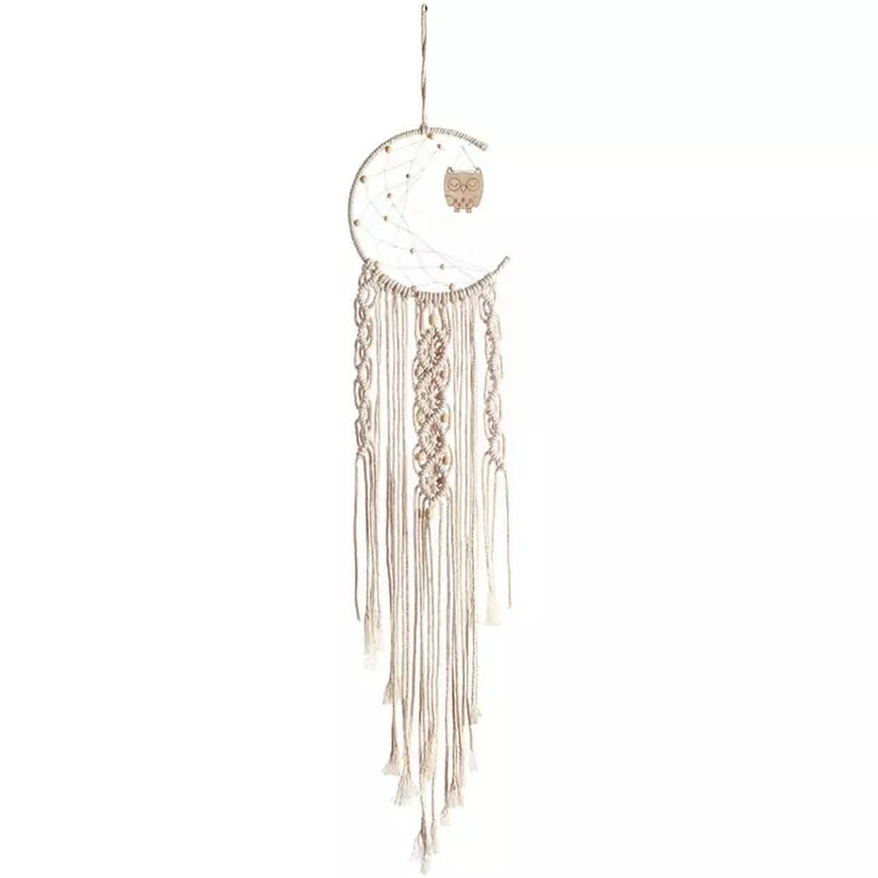 Macrame Woven Wall Hanging Boho Tapestry Moon Star Dreamcatcher Home Decor DailySale