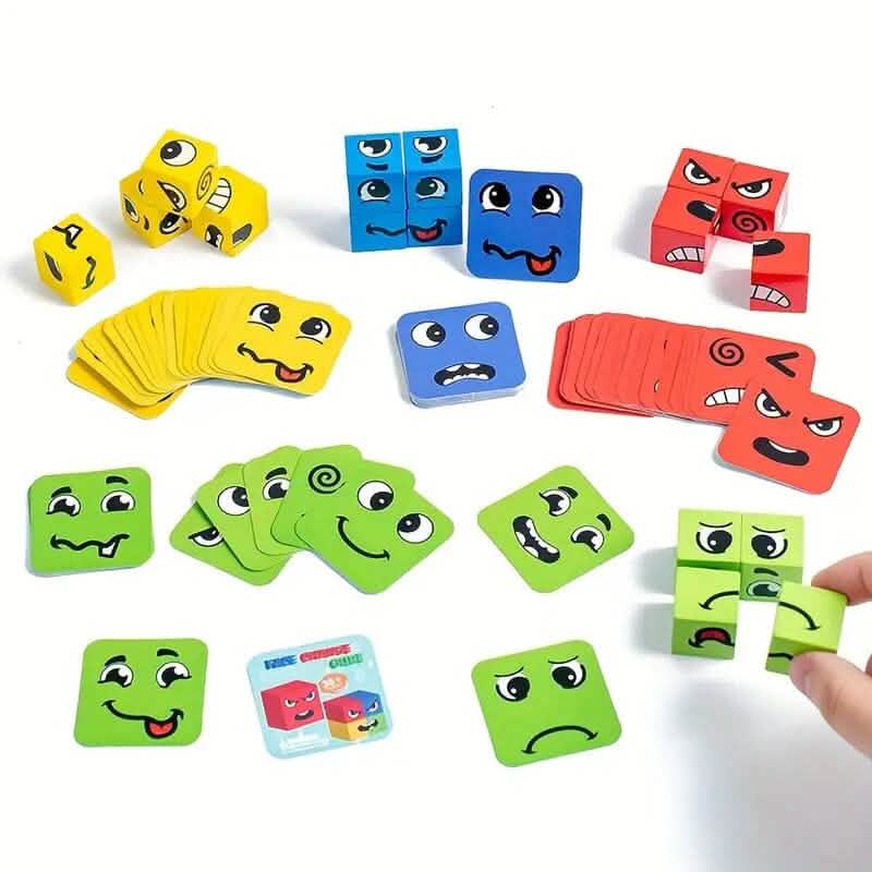 Magic Face-Changing Wooden Cube Building Blocks Set DailySale