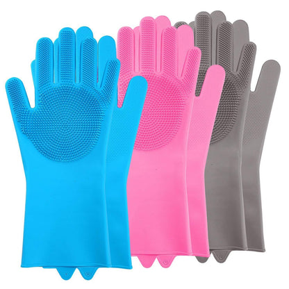 Magic Silicone Brush Dishwashing Gloves DailySale
