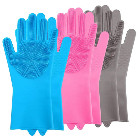 Magic Silicone Brush Dishwashing Gloves DailySale