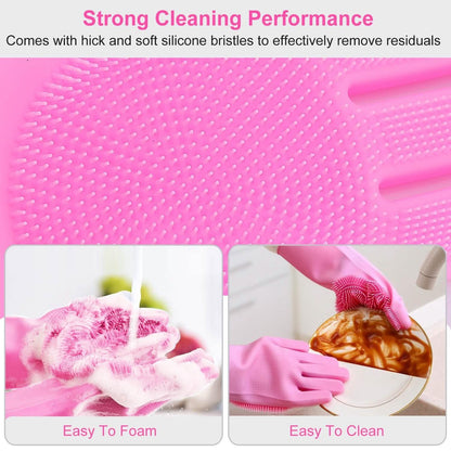 Magic Silicone Brush Dishwashing Gloves DailySale