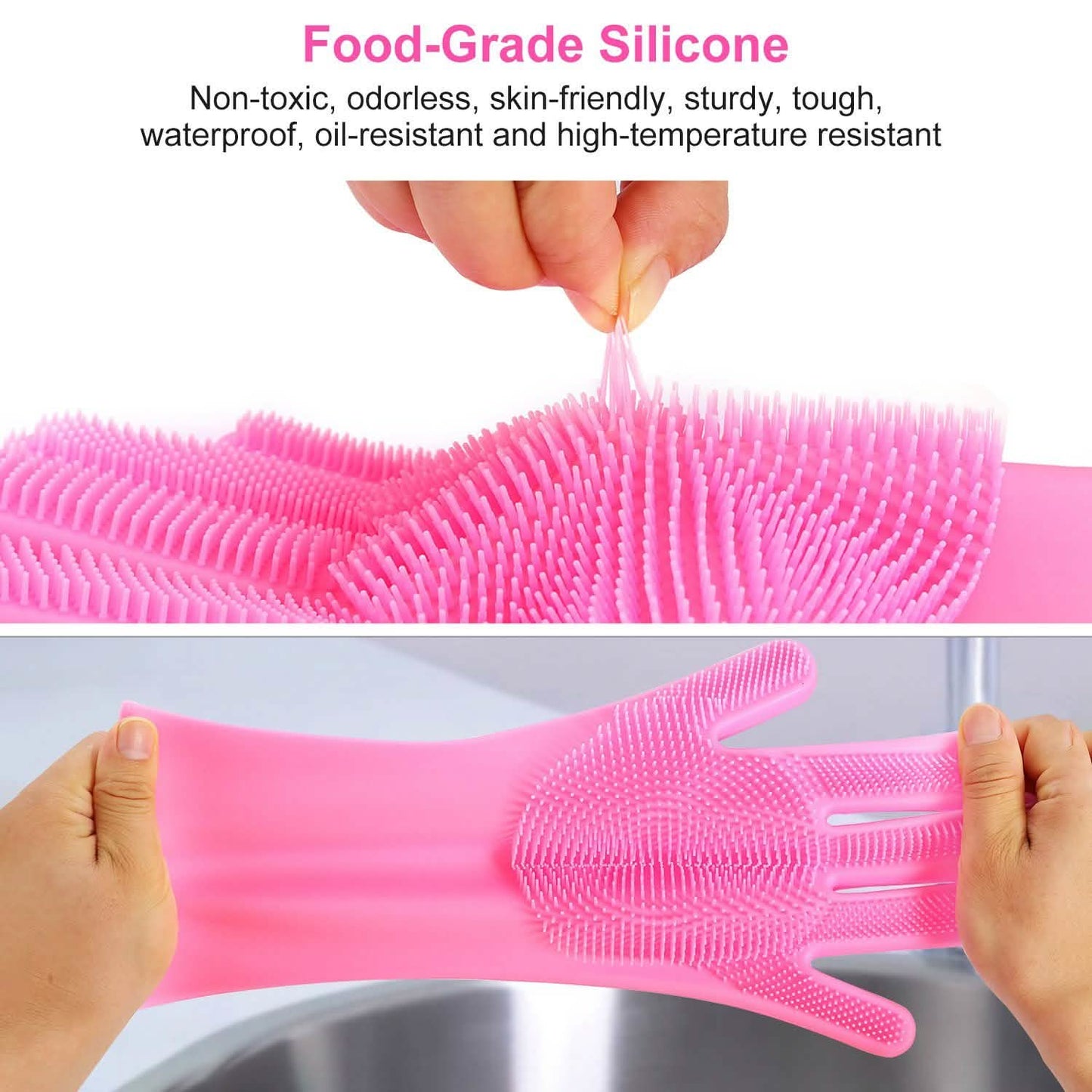 Magic Silicone Brush Dishwashing Gloves DailySale