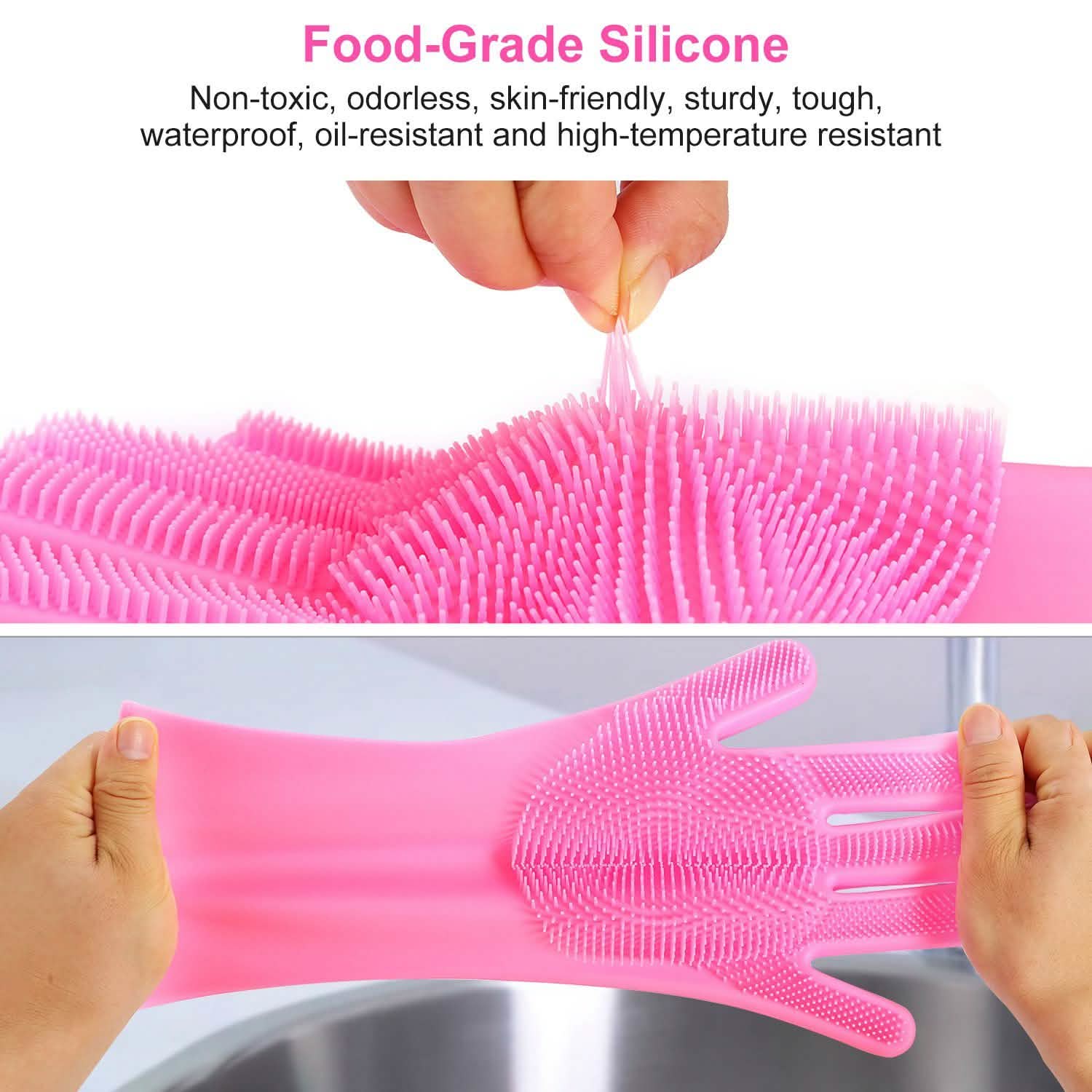 Magic Silicone Brush Dishwashing Gloves DailySale