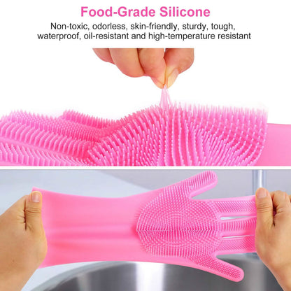 Magic Silicone Brush Dishwashing Gloves DailySale