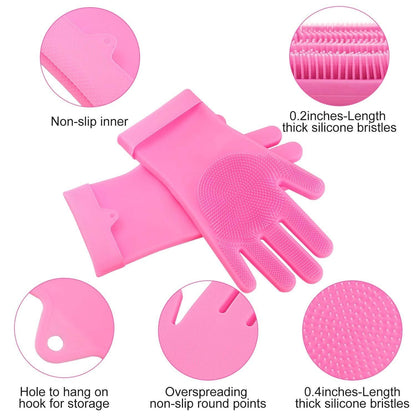 Magic Silicone Brush Dishwashing Gloves DailySale