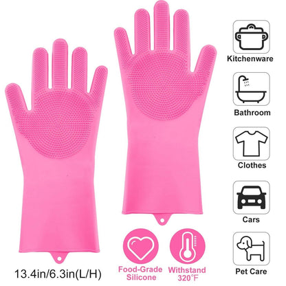 Magic Silicone Brush Dishwashing Gloves DailySale
