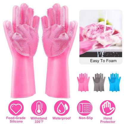 Magic Silicone Brush Dishwashing Gloves DailySale