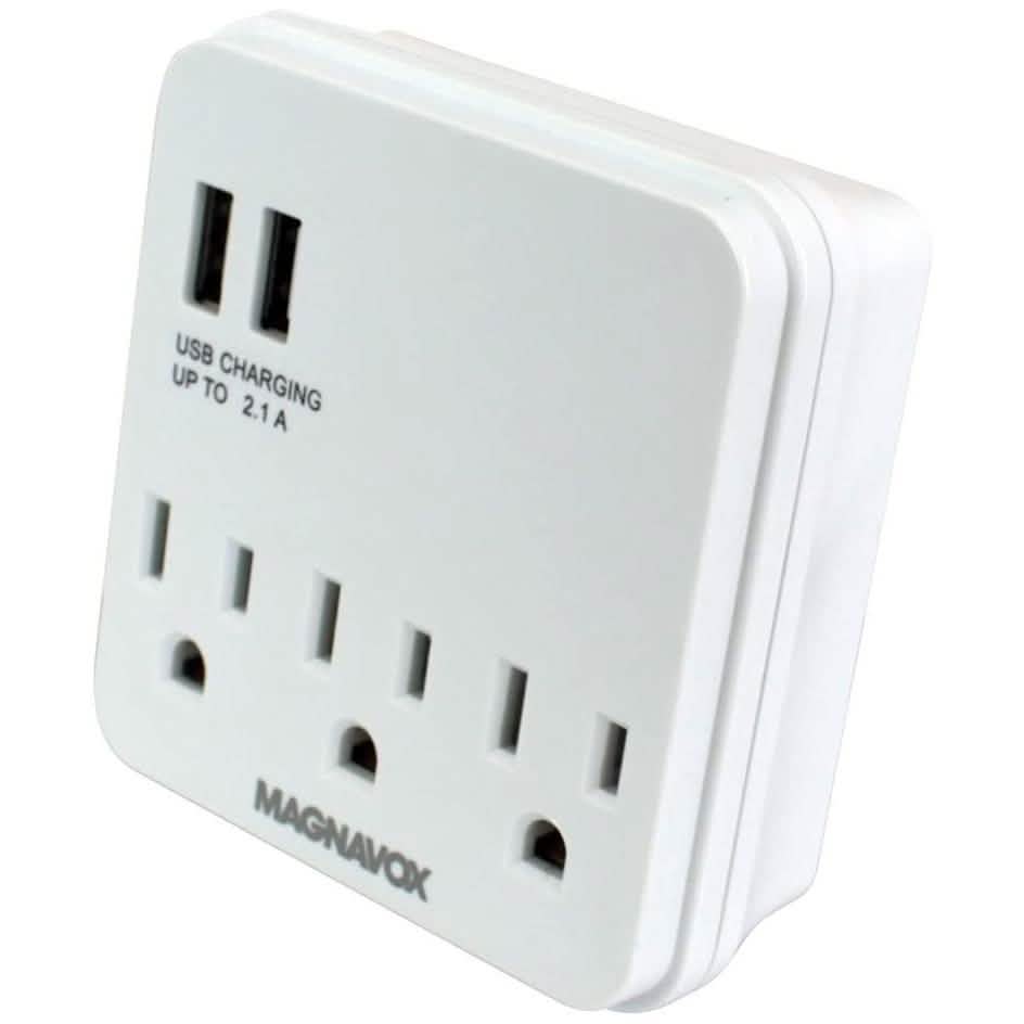 Magnavox Desk Top Multi-Functional Wall Outlet Surge Protector Charging Port DailySale