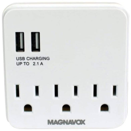 Magnavox Desk Top Multi-Functional Wall Outlet Surge Protector Charging Port DailySale
