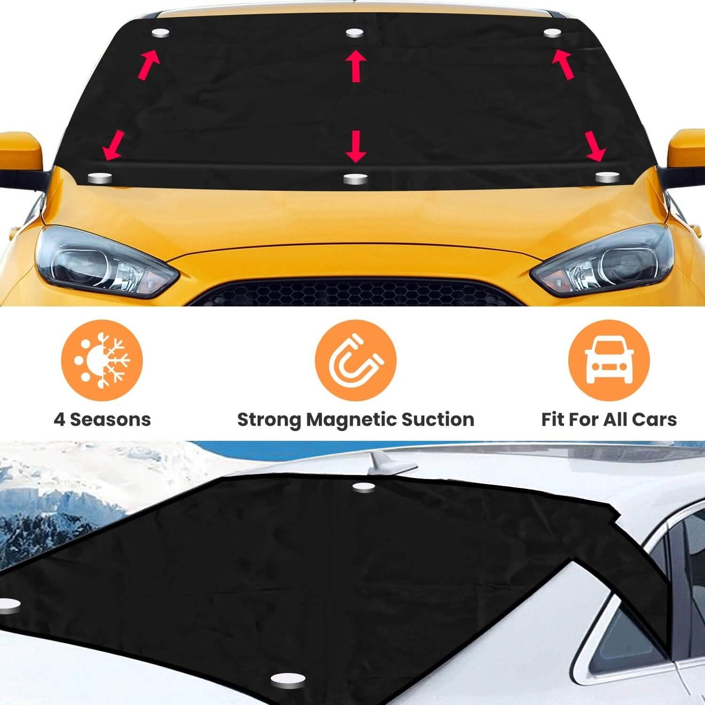 Magnetic Car Windshield Cover Front Rear Protector Fit for All Cars DailySale