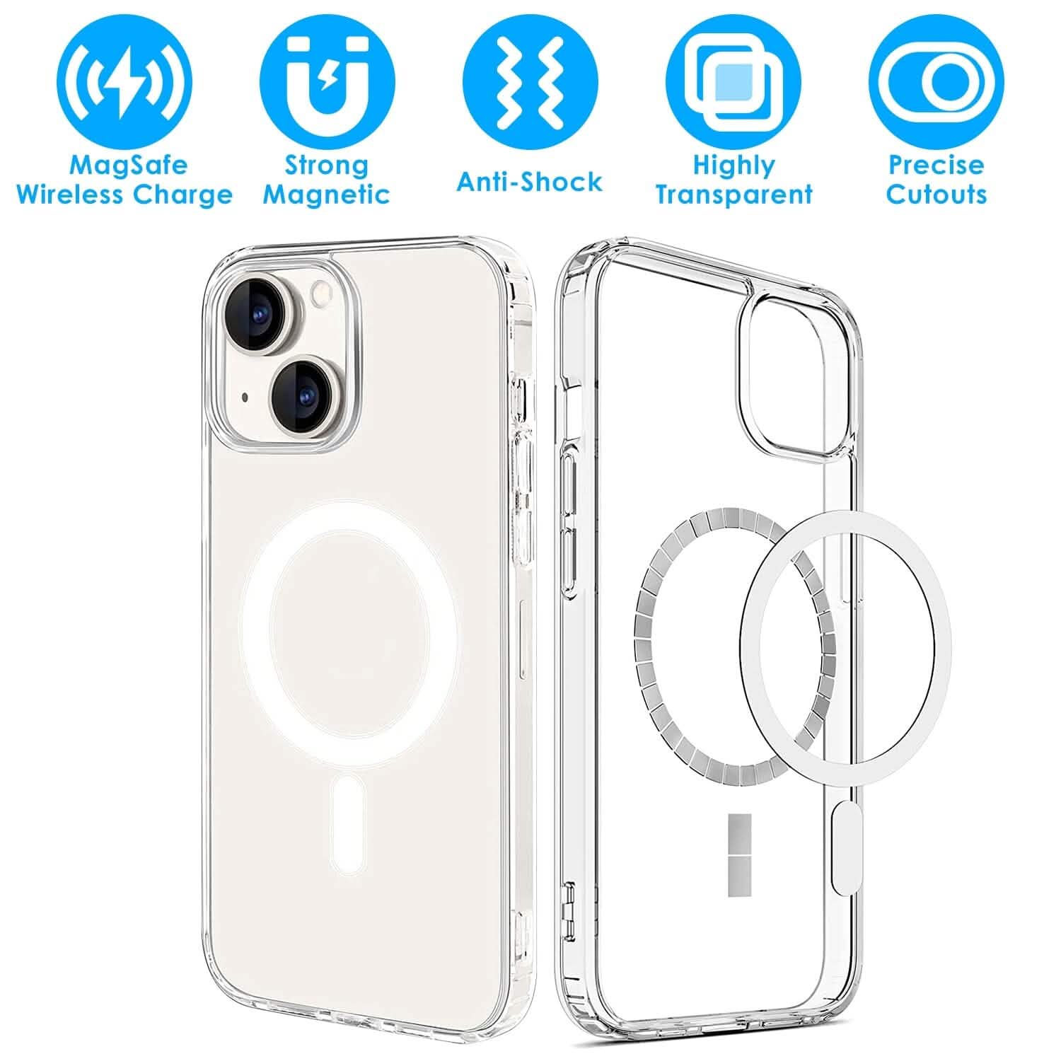 Magnetic Clear Phone Case Shockproof  Transparent Phone Cover DailySale