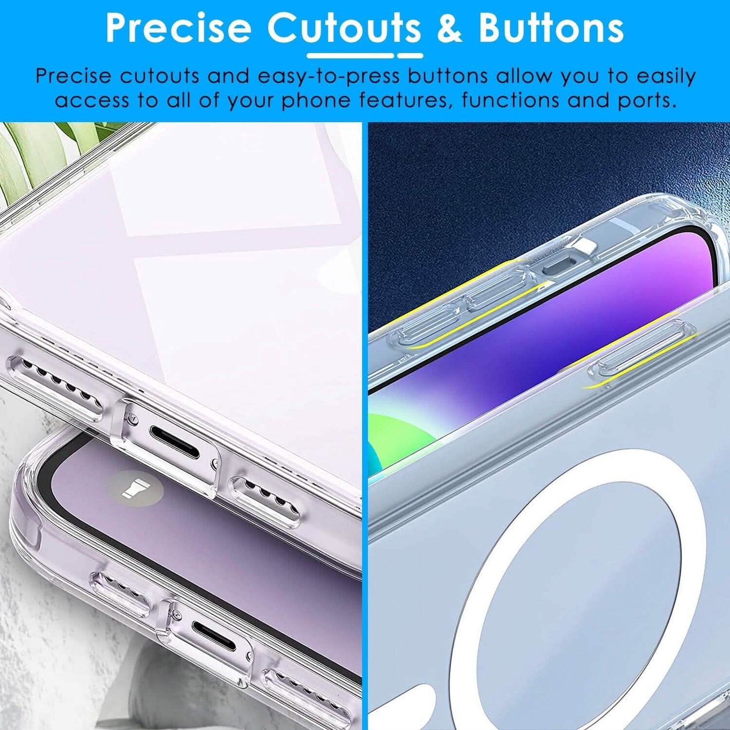 Magnetic Clear Phone Case Shockproof  Transparent Phone Cover DailySale