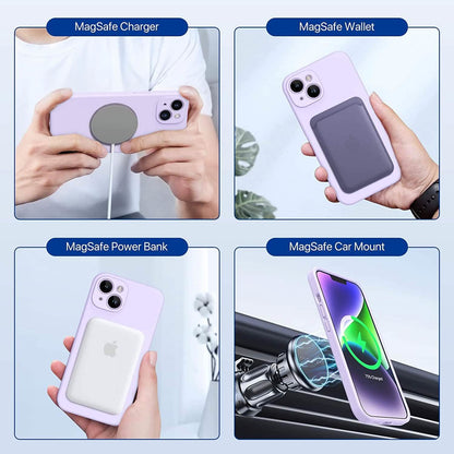 Magnetic MagSafe Case for iPhone 14 Plus with Glass Screen Protector, Silicone Case 6.7 inch DailySale