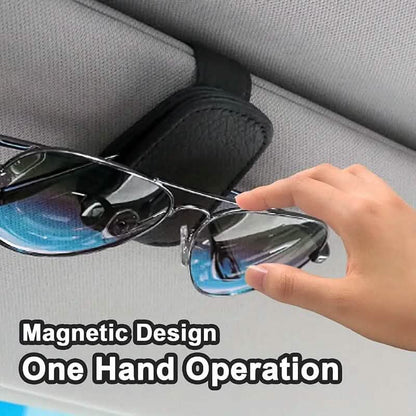 Magnetic PU Leather Car Visor Sunglasses Holder DailySale