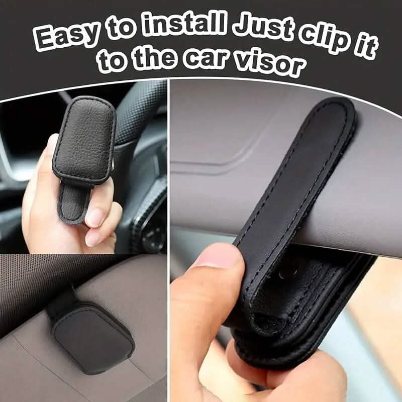 Magnetic PU Leather Car Visor Sunglasses Holder DailySale