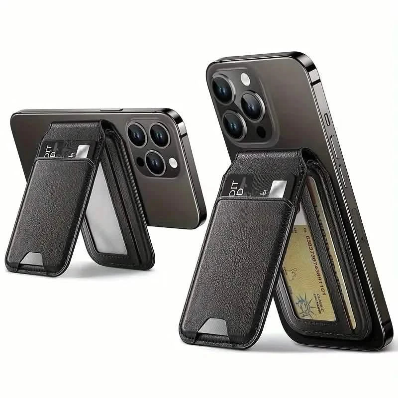 Magnetic PU Leather RFID Blocking Flip Kickstand Credit Slots Wallet Credit Cell Case Card Cover Slot Card Holder for Back of IPhone DailySale