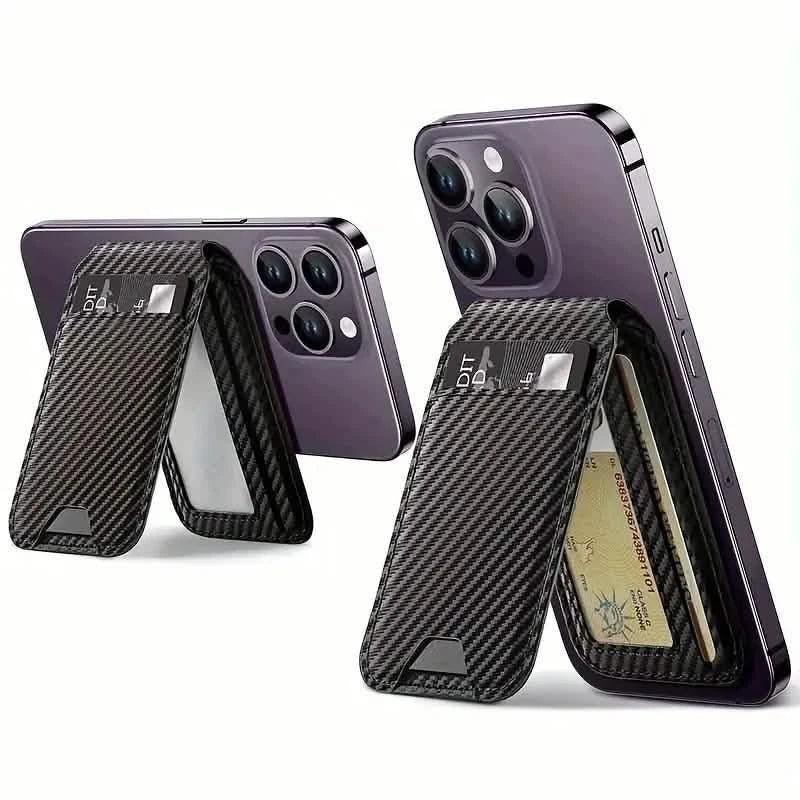 Magnetic PU Leather RFID Blocking Flip Kickstand Credit Slots Wallet Credit Cell Case Card Cover Slot Card Holder for Back of IPhone DailySale