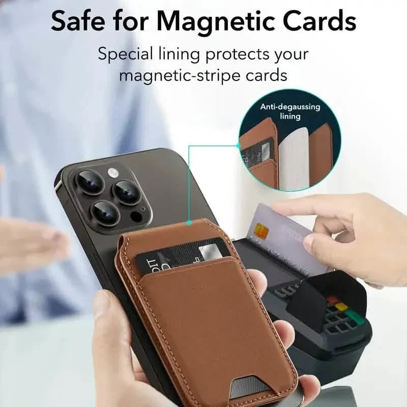 Magnetic PU Leather RFID Blocking Flip Kickstand Credit Slots Wallet Credit Cell Case Card Cover Slot Card Holder for Back of IPhone DailySale