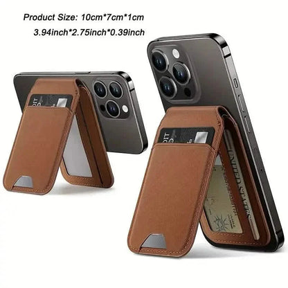 Magnetic PU Leather RFID Blocking Flip Kickstand Credit Slots Wallet Credit Cell Case Card Cover Slot Card Holder for Back of IPhone DailySale
