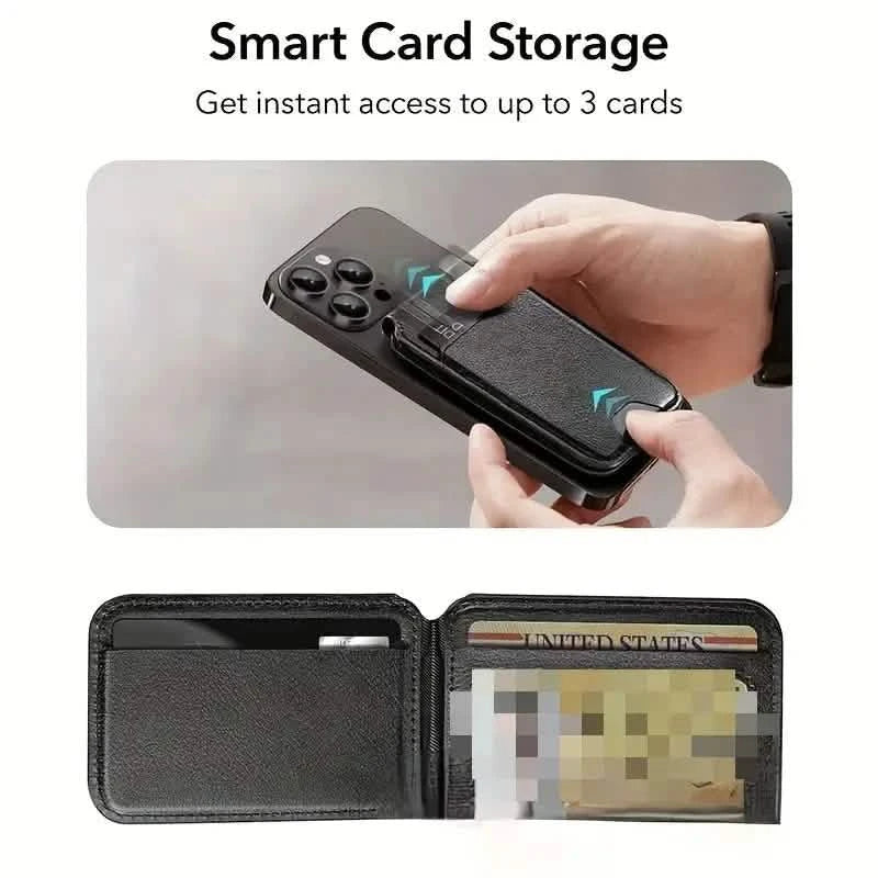 Magnetic PU Leather RFID Blocking Flip Kickstand Credit Slots Wallet Credit Cell Case Card Cover Slot Card Holder for Back of IPhone DailySale