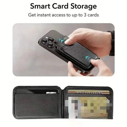 Magnetic PU Leather RFID Blocking Flip Kickstand Credit Slots Wallet Credit Cell Case Card Cover Slot Card Holder for Back of IPhone DailySale