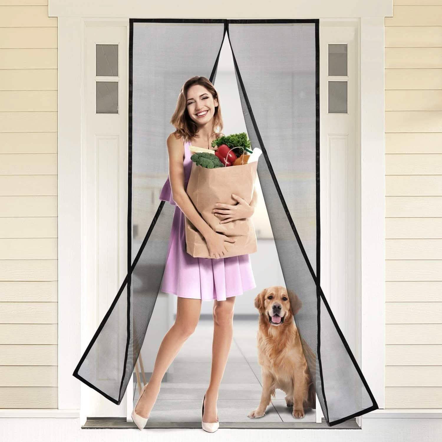 Magnetic Screen Door With Durable Fiberglass Mosquito Mesh Curtain DailySale