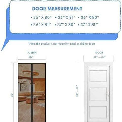 Magnetic Screen Door With Durable Fiberglass Mosquito Mesh Curtain DailySale