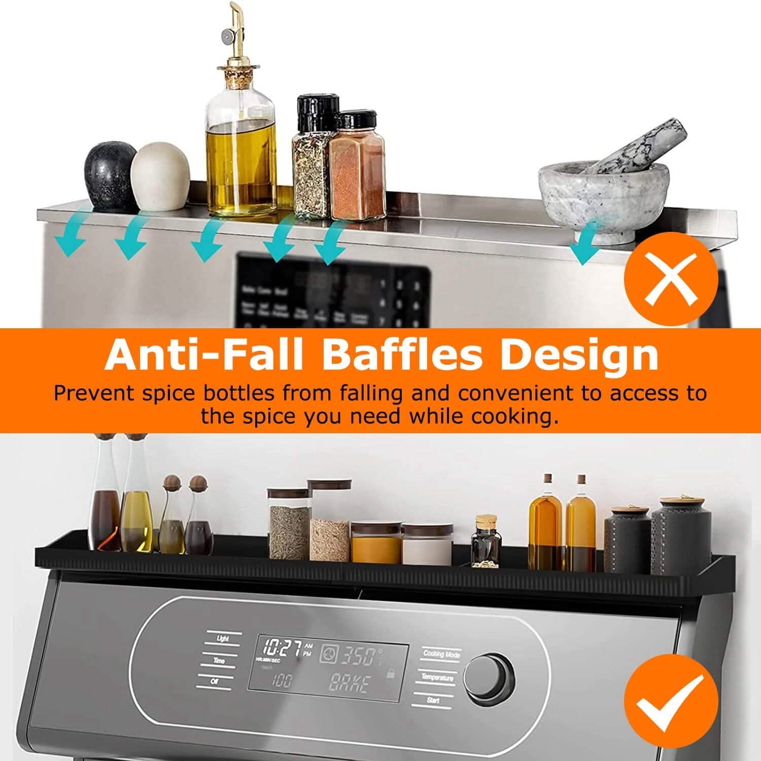 Magnetic Stove Top Shelf Silicone Non-Slip Organizer DailySale