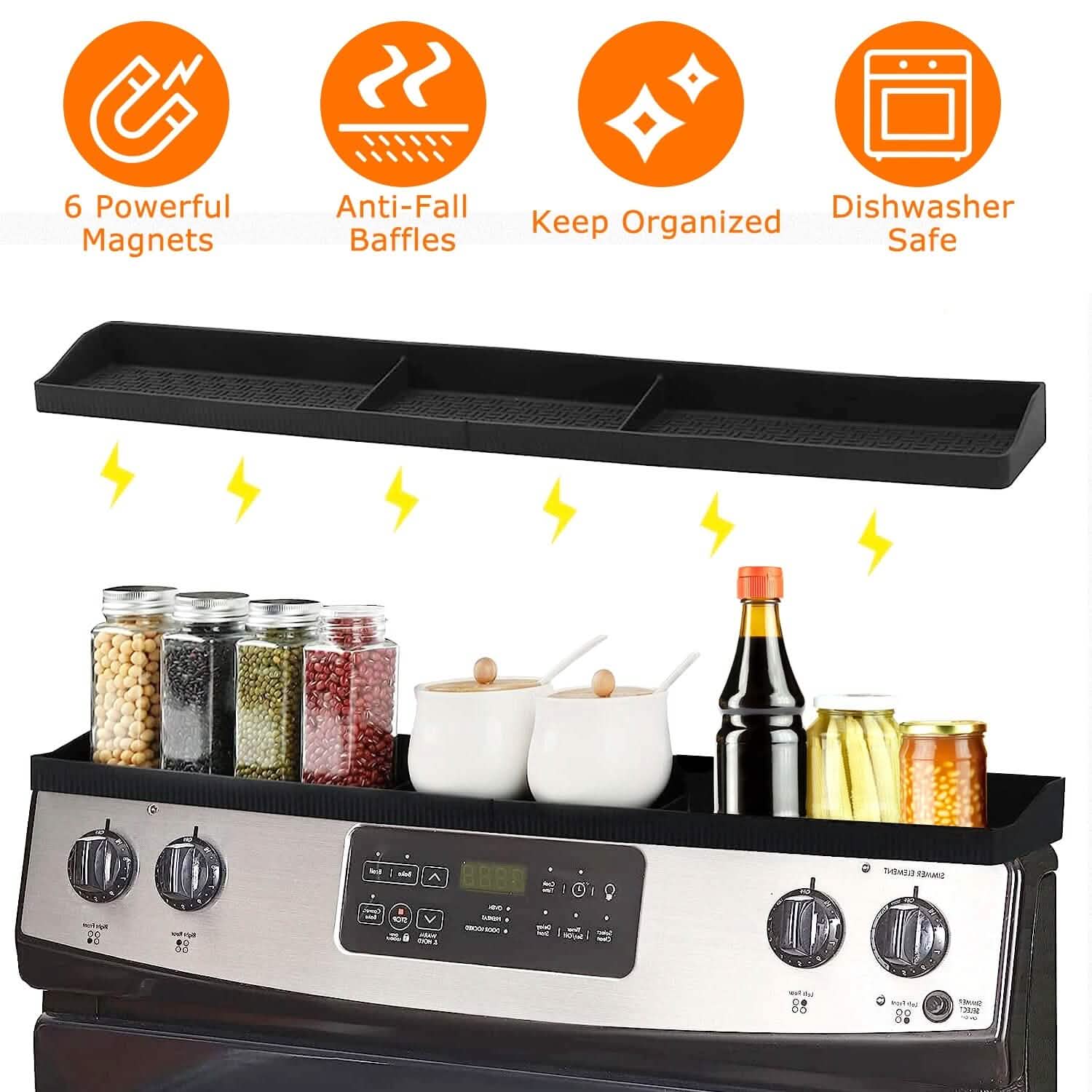 Magnetic Stove Top Shelf Silicone Non-Slip Organizer DailySale