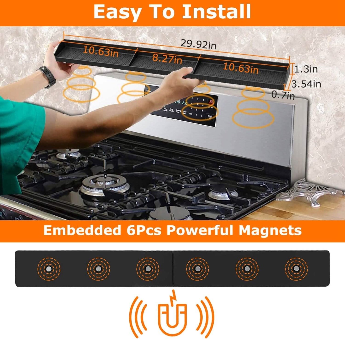 Magnetic Stove Top Shelf Silicone Non-Slip Organizer DailySale